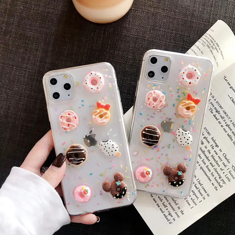 Прозрачный 3D чехол для телефона с японским рисунком карамельных цветов iPhone 11 Pro Max