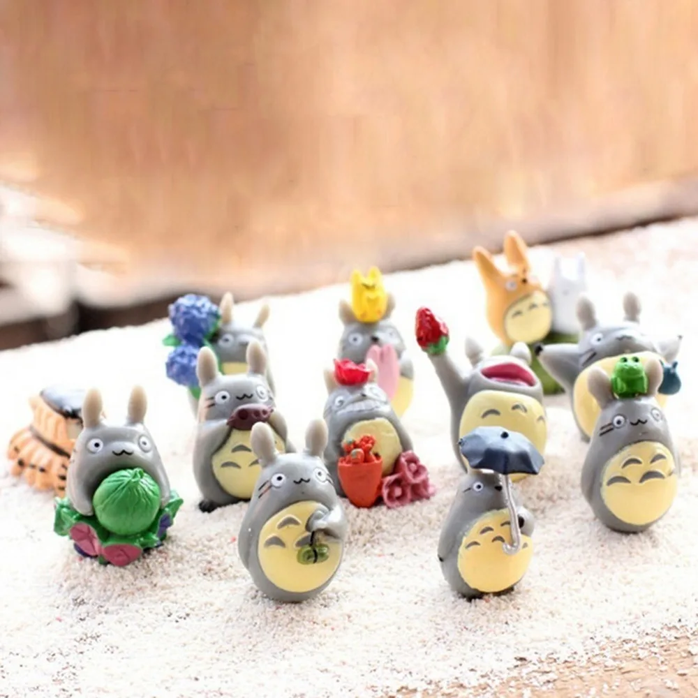 

DIY Moss Micro Landscape Toys wholesale New fairy garden resin decoration 12pcs Cute My Neighbor Totoro Mini Figure