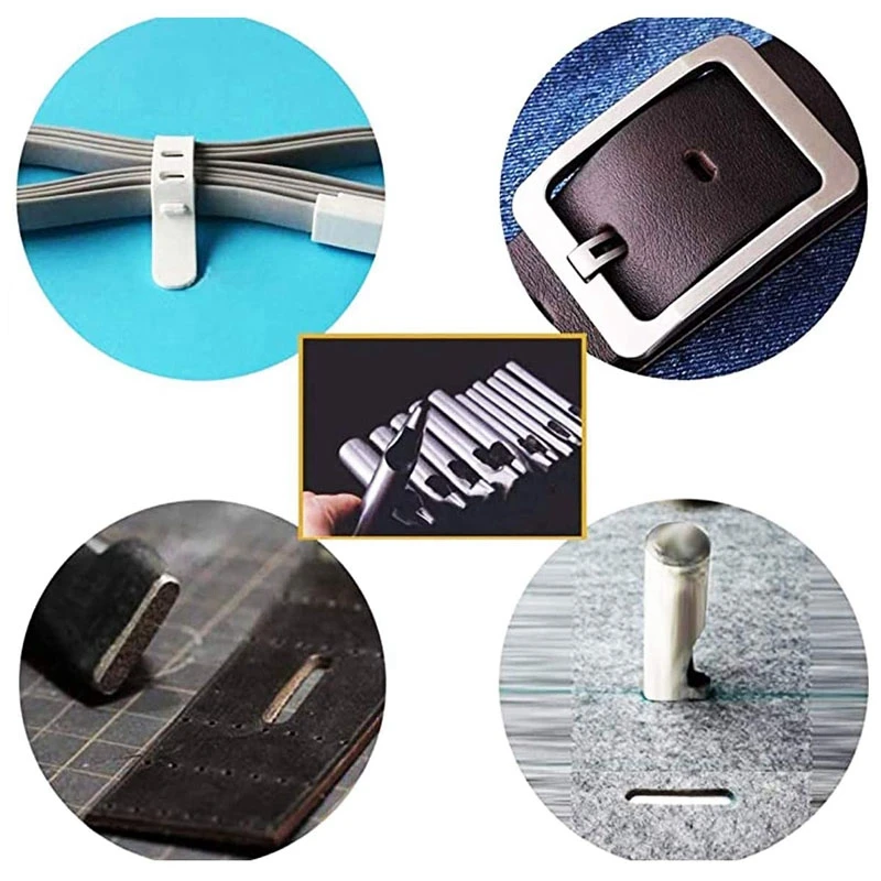 12 шт. Овальный продолговатый Дырокол в форме кожаного ремесла Набор для кожаных