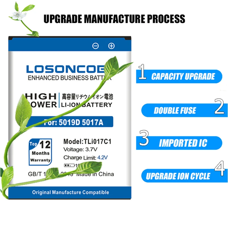 LOSONCOER 2900mAh TLi017C1 для Alcatel OneTouch PIXI 3 4 5 &quot5019D аккумулятор 5017D 5017A 5017X 5017 5027B | Мобильные