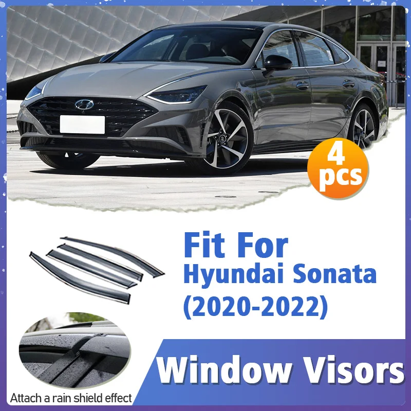Window Visor Guard for Hyundai Sonata 2020-2022 Vent Cover Trim Awnings Shelters Protection Sun Rain Deflector Auto Accessories |