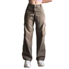 Джинсы в американском стиле на бретельках, эстетичные свободные ретро-комбинезоны Y2k, Повседневные базовые спортивные брюки с высокой талией в Корейском стиле, женская уличная одежда