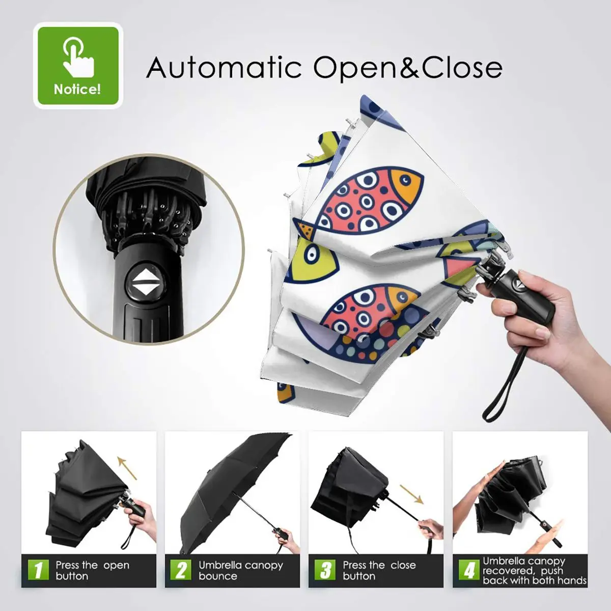 Online Ombrello Automatico Pieghevole Resistente Al Vento Donna Auto Pesci Ombrelli Antivento Pioggia Per Uomo Ombrellone
