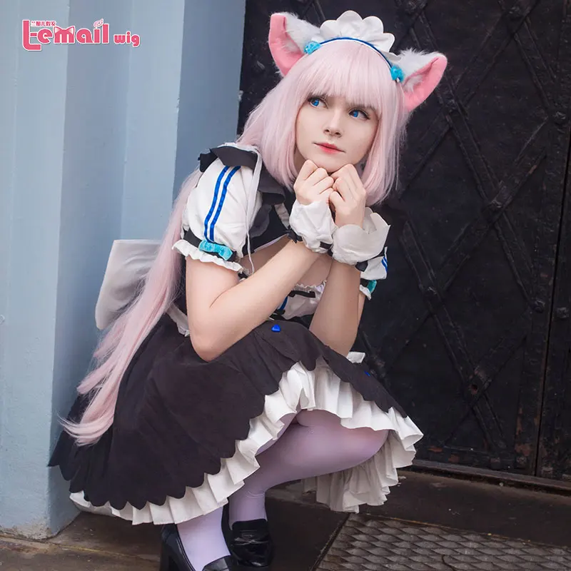 L-email парик игра Nekopara Косплей парики Шоколад и ваниль косплей парик Длинные конские хвосты Хэллоуин термостойкие синтетические волосы