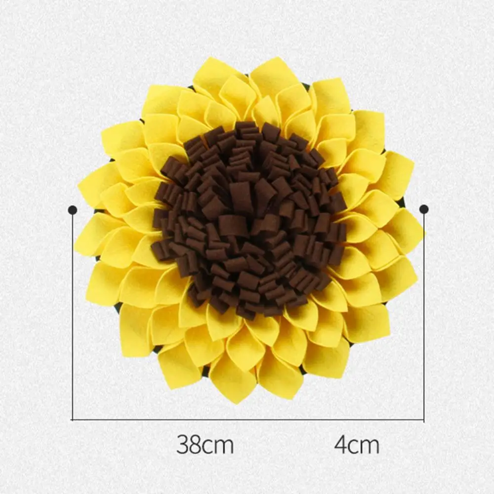 

Sunflower Shape Dog Non-woven Fabric Snuffle Mat Puppy Training Sniffing Feeding Blanket Pet Pad Soft Stitching Flower Cushion