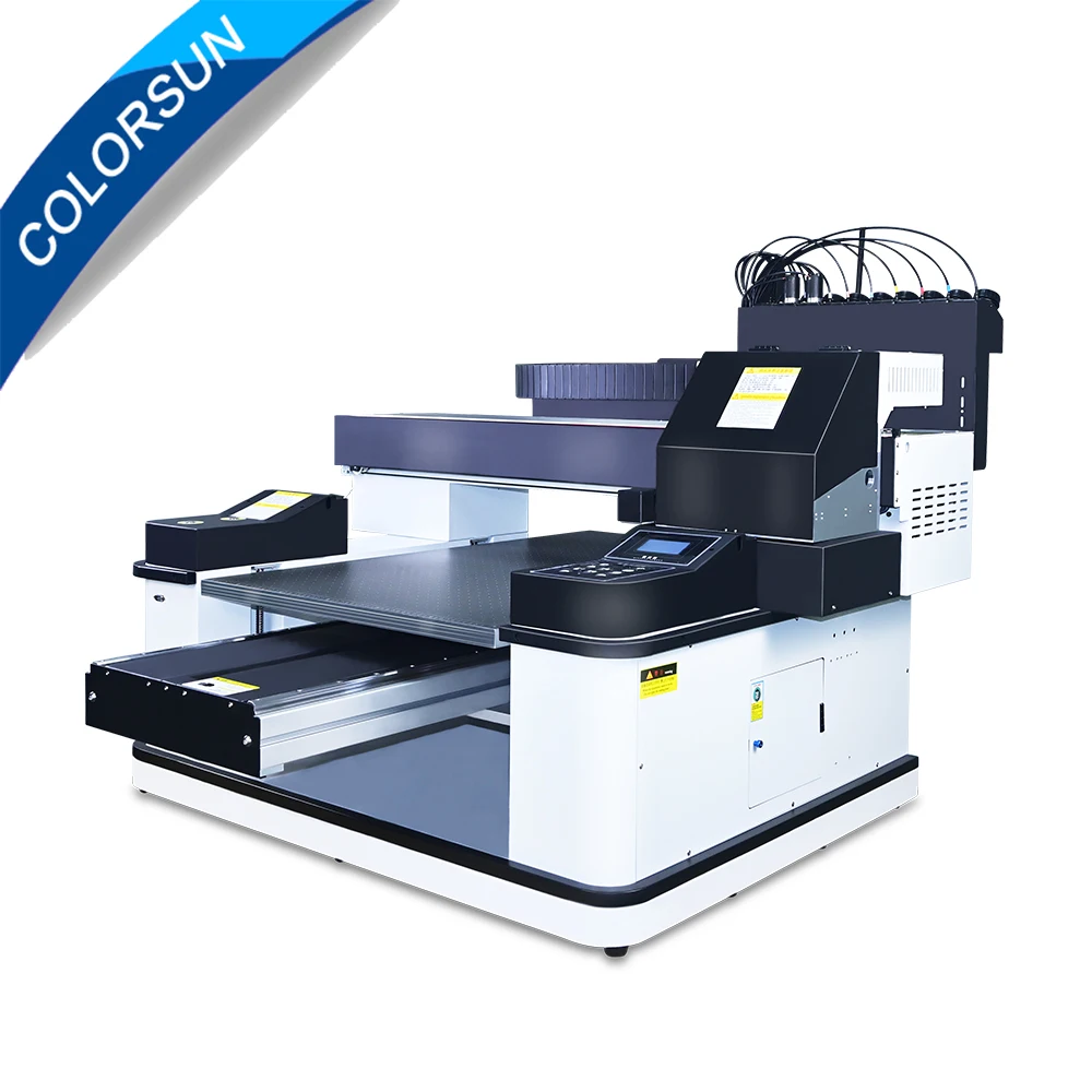 Colorsun Automatic A1 UV printer 6090 UV flatbed printer varnish bottle phone case acrylic printing machine Vacuuming Plateform