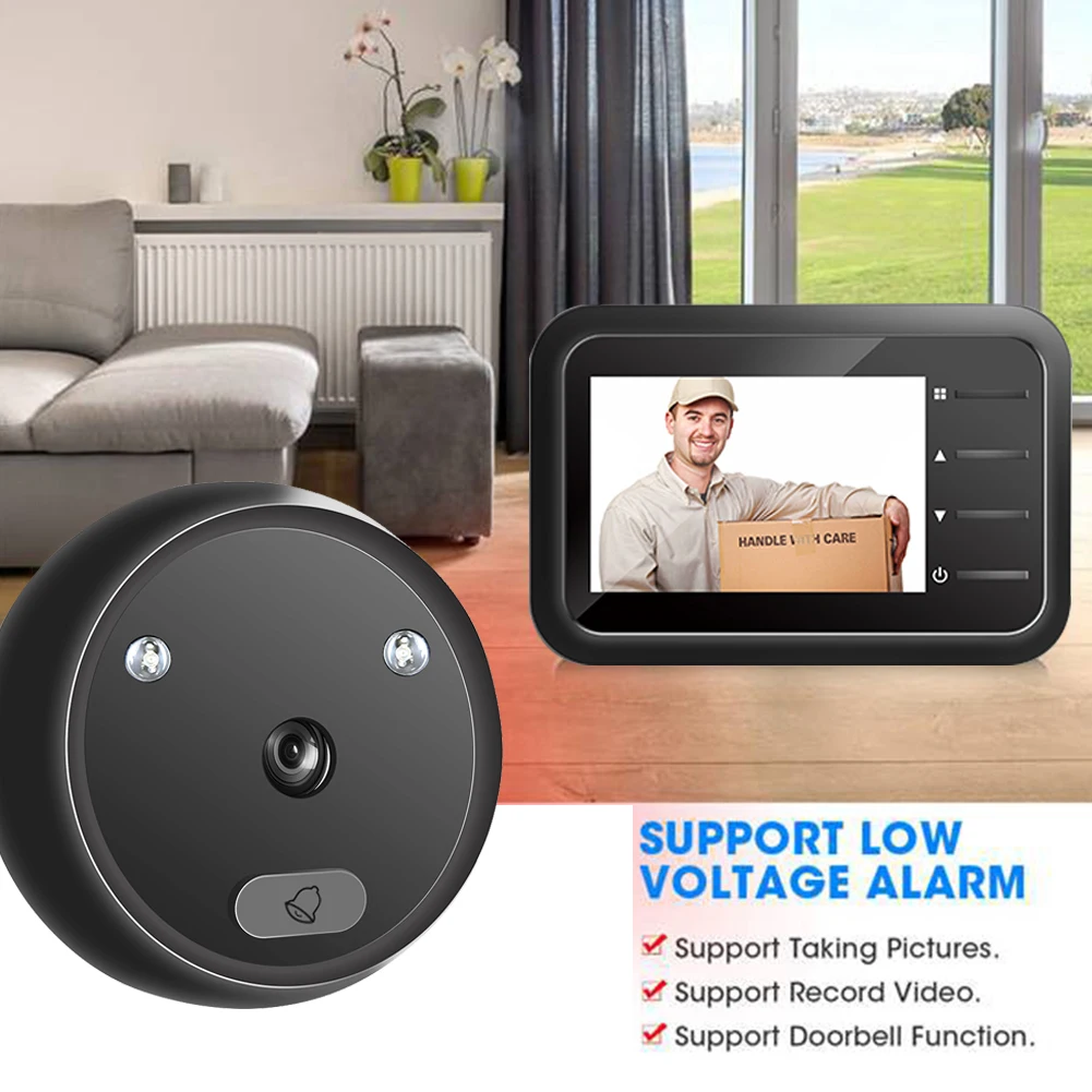 

R11 Smart Cordless for Warehouses Home Office 2.4 inch Digital Doorbell IR Night Vision Peephole Door Eye Viewer Camera