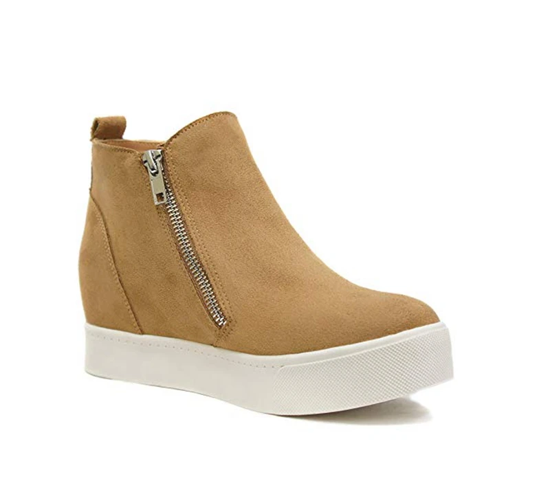 SHUJIN модная женская обувь на танкетке Камуфляжный узор из искусственной кожи