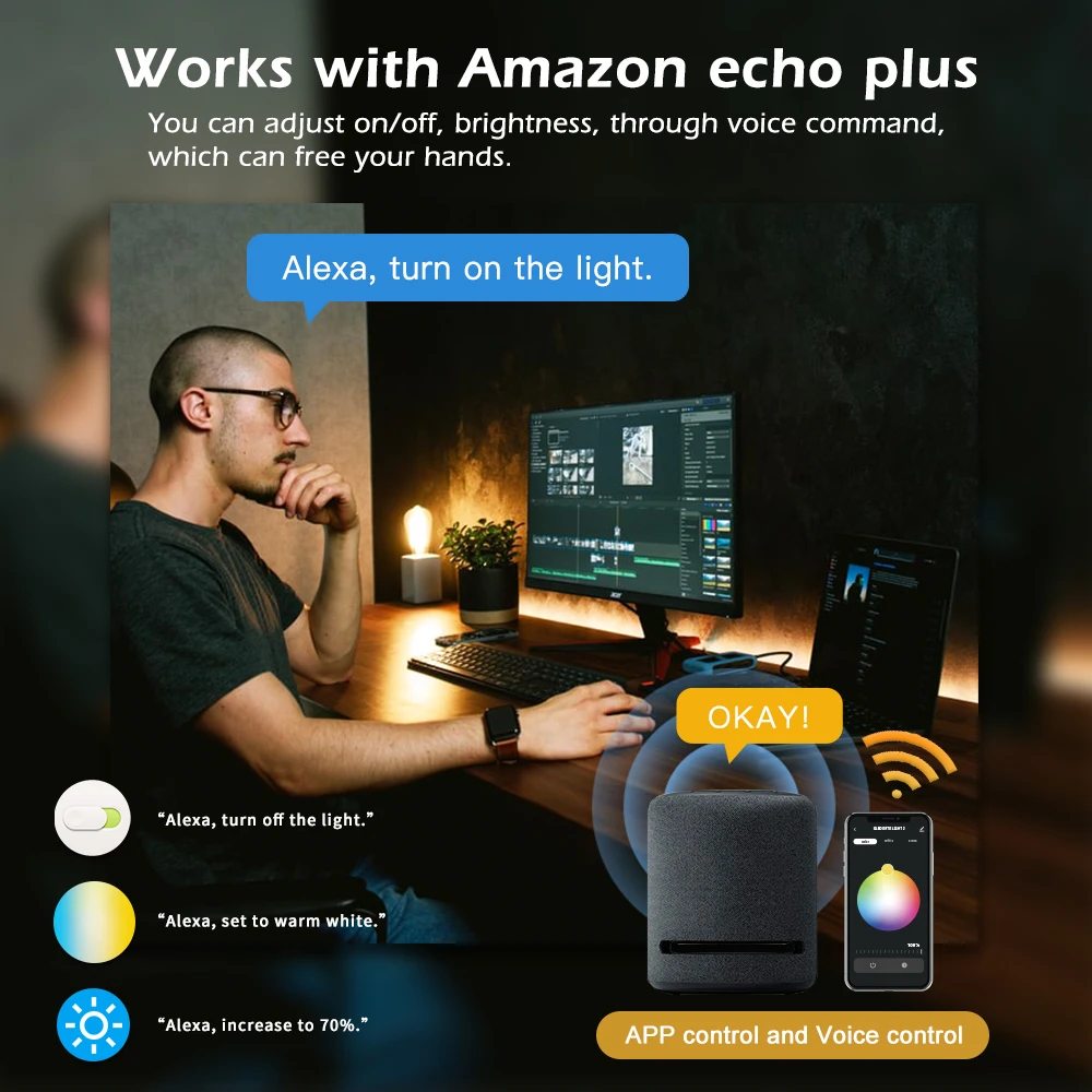 Светодиодное управление RGB RGBW + CCT Tuya WiFi умное в приложении для теплый холодный