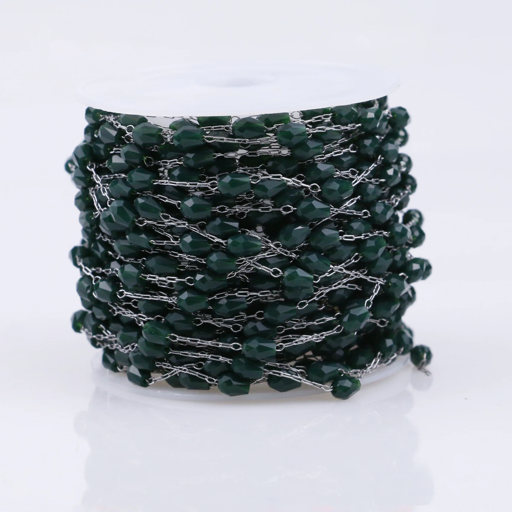 Steel green 1 м тонкая нержавеющая сталь 1 мм колье цепь с бусинами шары бусы цепочка Подвески ручная работа Аксессуары материал для изготовления украшений - Цвет: Steel green