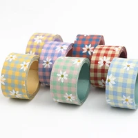 kewgarden plaid flower fabric ribbon 1 25mm handmade tape crafts make materials diy hair bows accessories 11 yards