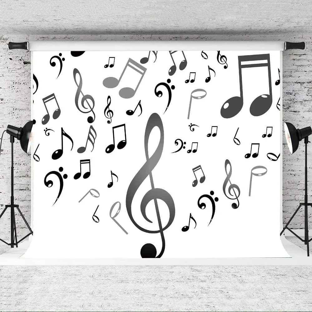 

Music Note Photography Backdrop Musical Doodle Pattern Background Music Party Decorations Birthday Baby Shower Studio Props