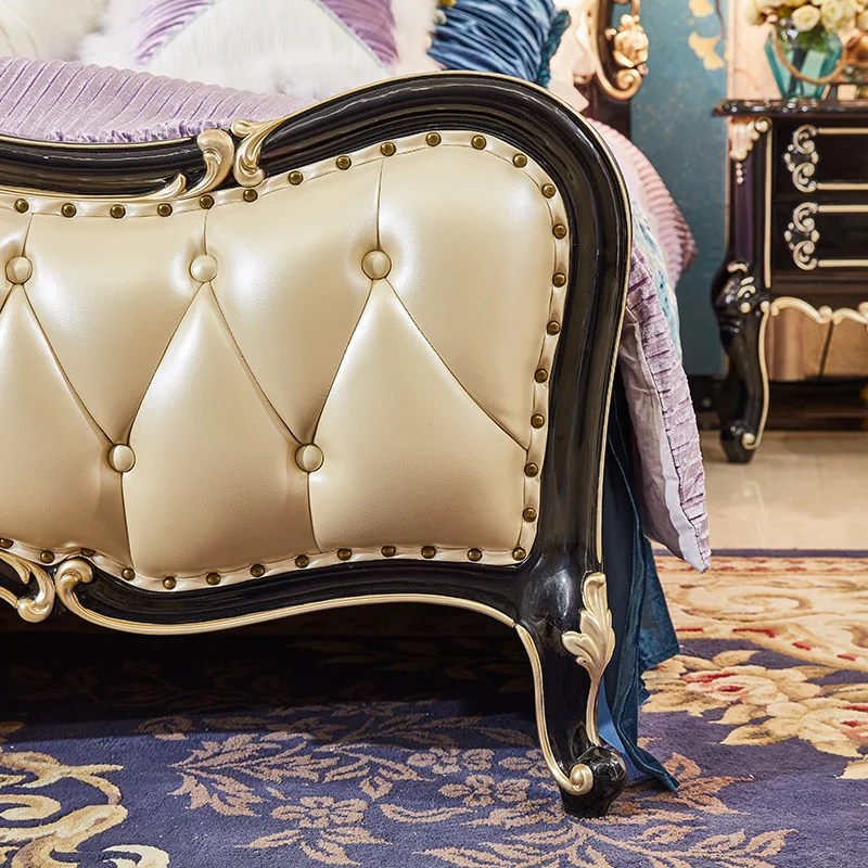 Комплект мебели для спальни из цельного дерева в классическом стиле King|Кровати| |