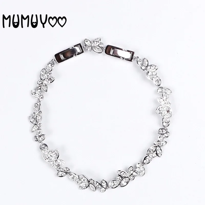 

Fashion jewelry 2020 high quality SWA, white gold crystal bracelet flower leaf crystal bracelet women jewelry girlfriend gift