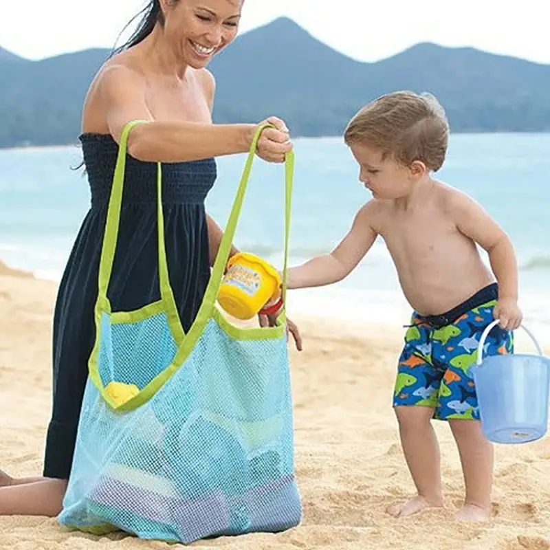 

Children Sand Away Protable Mesh Bag Kids Beach Toys Clothes Towel Bag Baby Toy Storage Sundries Bags Women Cosmetic Makeup Bags