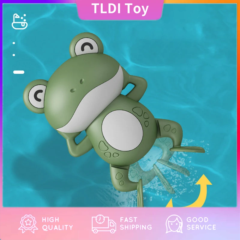 

Infant Toddler Baby Bath Toys Kids Swimming Pool Water Game Wind-up Clockwork Cute Animals Frog Water Toy Gifts Clockwork toys