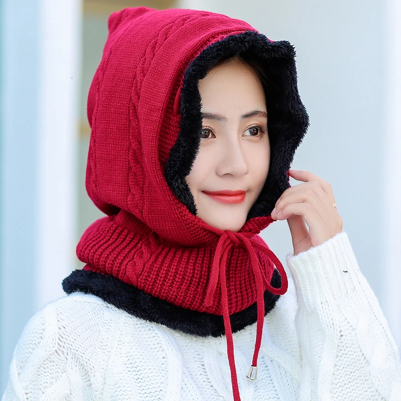 Зимние шапки для девочек шапка зимние мужчин и женщин шерстяной шарф Балаклава