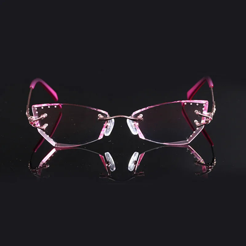 Ультра светильник без оправы очки Diamond обрезки модные женские красивые
