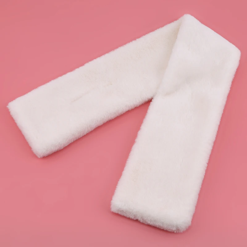 

Scarf Warmers Women Fashion Winter Faux Fur Scarf Pure Color Outerwear Scarf Warm Pompom Neck Warmers Women Present Cute