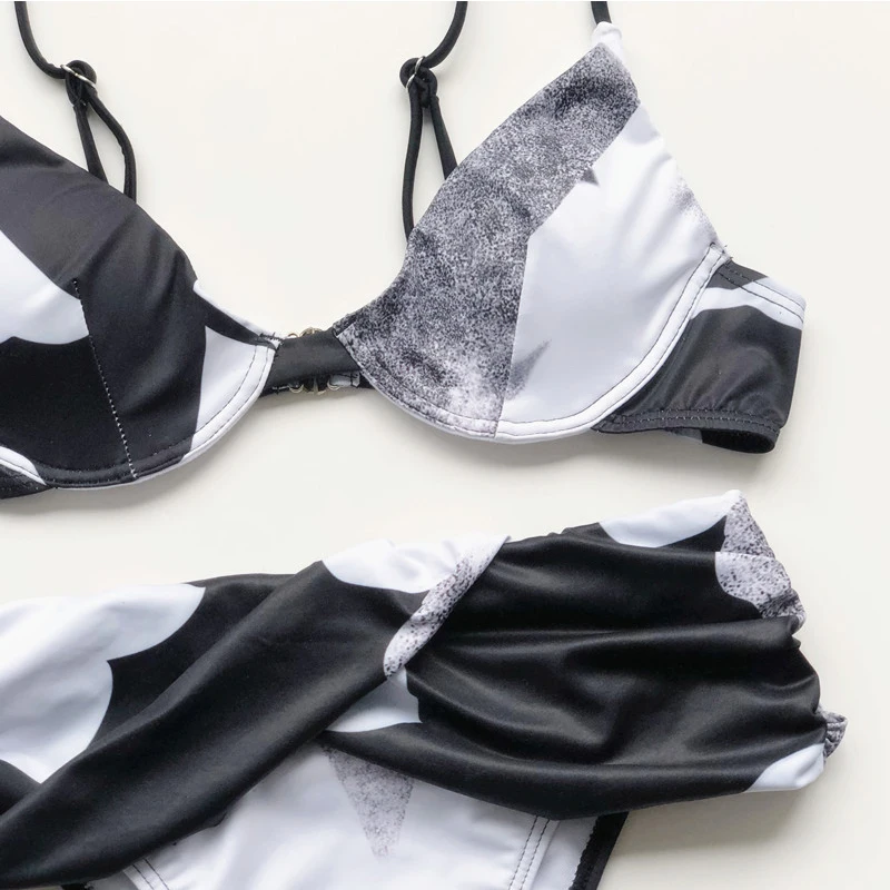 

Sexy Push Up Bikini Set Women Swimwear Summer New Female Print Swimsuit 2020 Ruched Bathing Suit