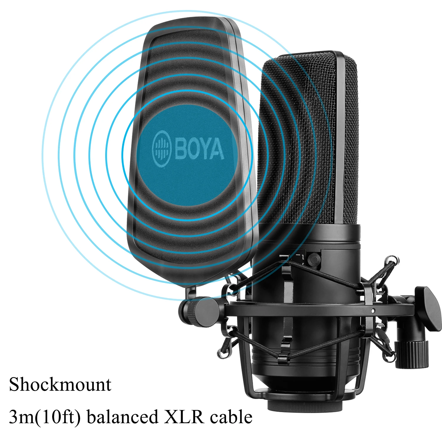 BOYA BY-M800 большой диафрагменный микрофон с низким фильтром кардиоидный