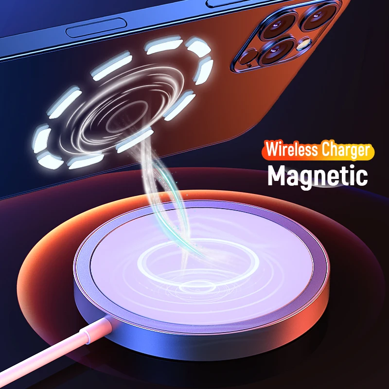 

15W Magnetic Wireless Charger Pad Qi Fast Charging Adapter Magnet Quick Charge Station For iPhone 12/12Pro Max/12Mini Xiaomi 11