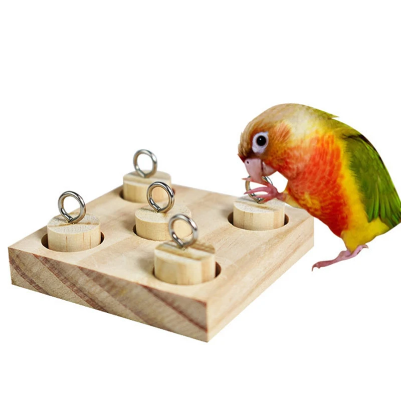 

Игрушки для обучения птичьим попугаям, деревянная Подключаемая колонна, искусственный шар с круглым отверстием, умное развитие, Обучение и...