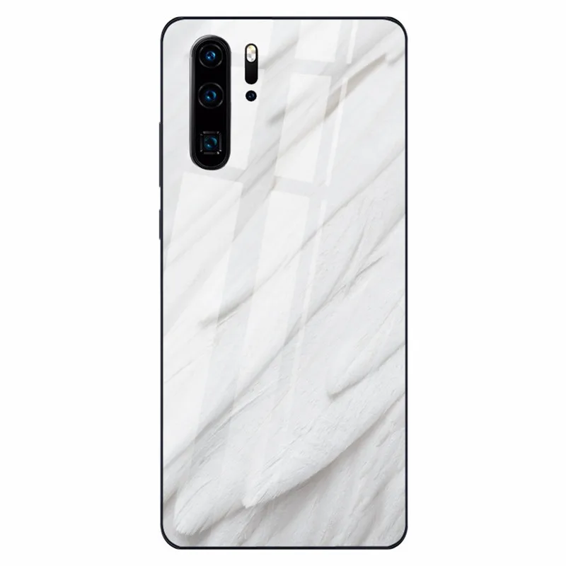 06 Чехол из закаленного стекла для huawei P30 P20 Lite mate 20 Lite перо черный чехол s для huawei Honor 9 10 Lite 8X MAX P Smart Z Nova 3 - Цвет: 06