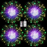 4pack firework lights copper wire starburst string lights 8 modes battery operated fairy lights with remote christmas decorative