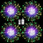 3D ФЕЙЕРВЕРК ОГНИ медный провод Звездная Гирлянда освещение 8 режимов на батарейках гирлянда с дистанционным управлением Рождественская декоративная