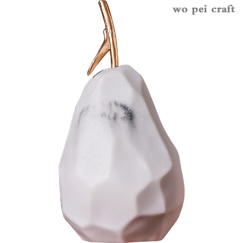 

Nordic Room Decor Apple Pear Pure White Ornaments Simple Fruit Resin Figurine Crafts Office Desktop Decoration Modern Home Decor