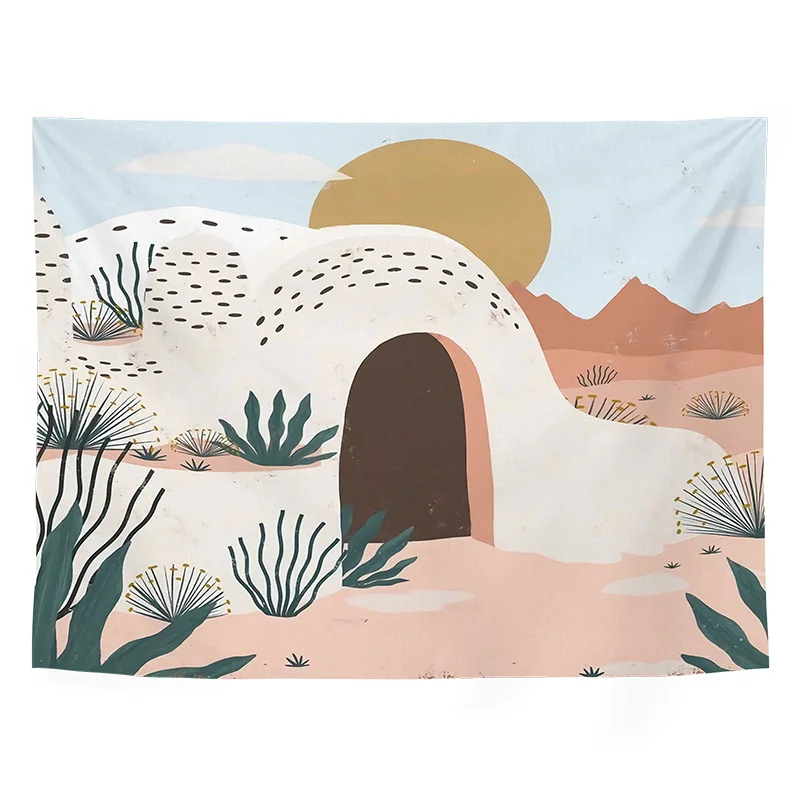 Фон Искусство гобелен эстетика Скандинавская спальня ландшафта творческое