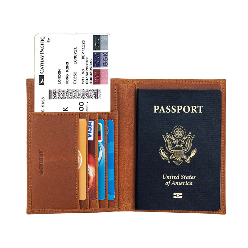 Ретро Бизнес-держатель для карт мужские кредитные карты ID Держатели подлинный кожаный кошелек для путешествий Обложка для паспорта B589-41