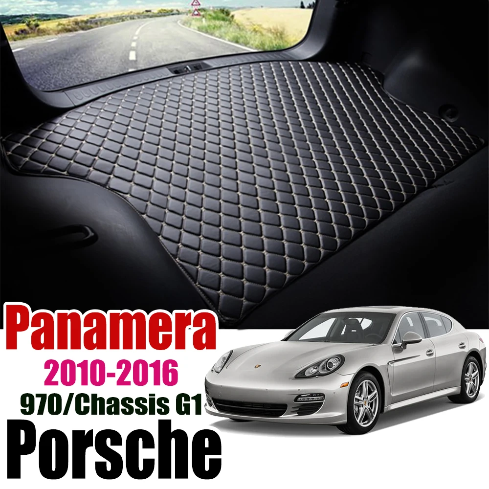 

Кожаный коврик для багажника автомобиля Porsche Panamera 970 2010-2016, шасси G1, коврик для багажника, подкладка для груза liftback 2013 2014 2015