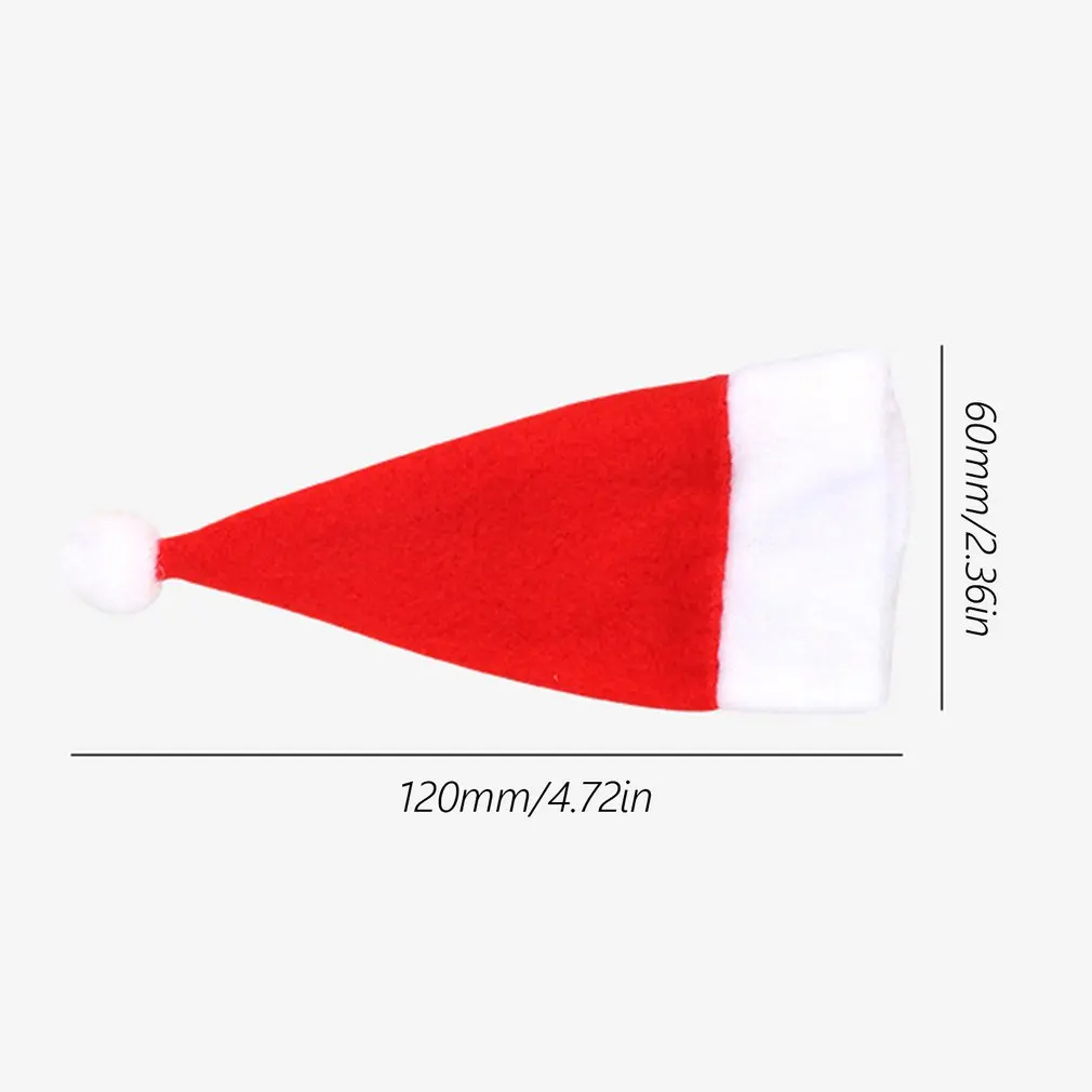 

10pcs Christmas Decorations Christmas Hats Non-woven Knife Cover Sets Red Fabric Cutlery Decorative Cover