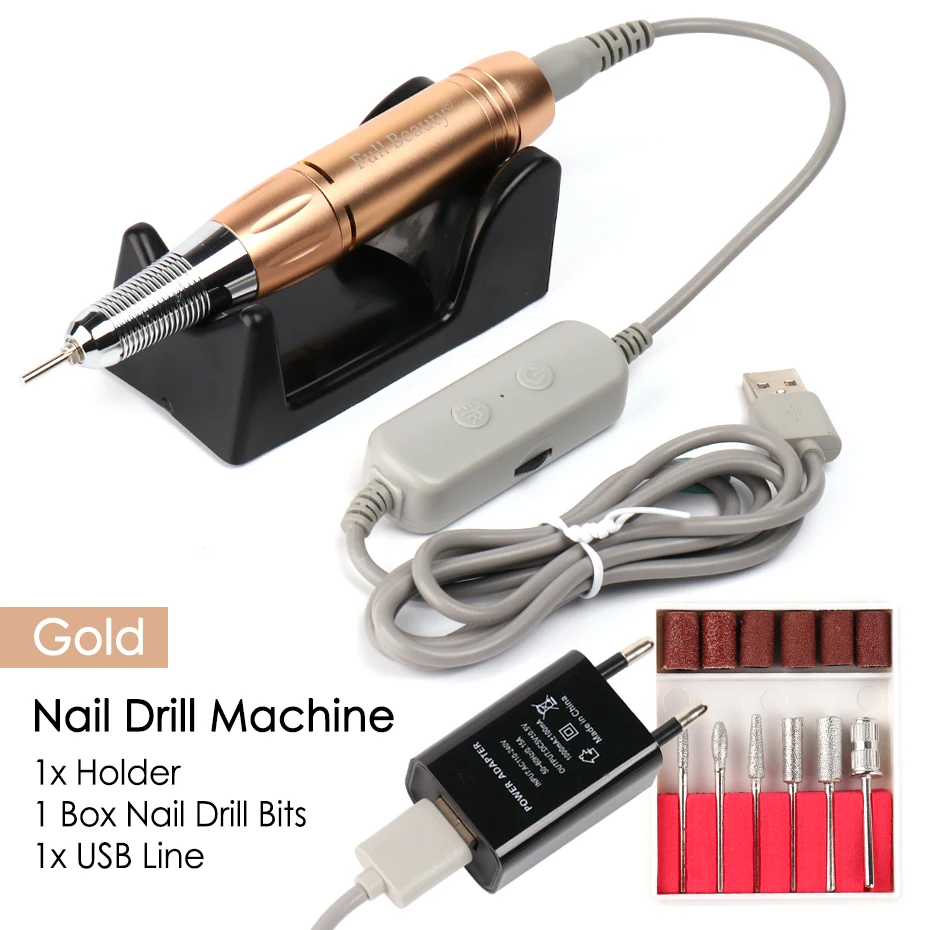 

Pro Electric Nail Drill Machine Manicure Milling Cutters Drill Bits Pedicure Pen 20000rpm Nail File Accessories Tool TRUS205