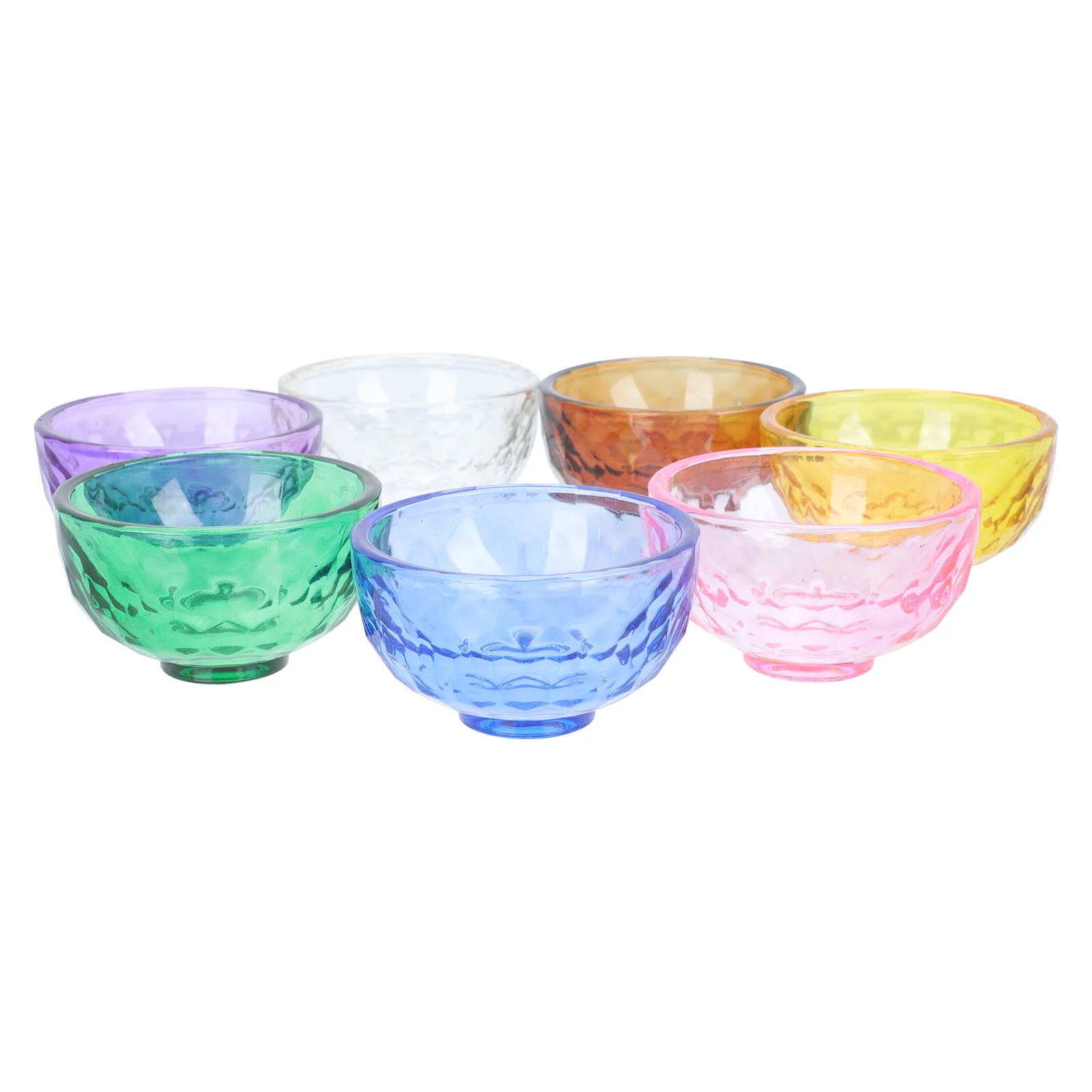 

7pcs Rice Temple Bowl Gift Desktop Craft Temple Crystal Bowl Worship Rice Bowl