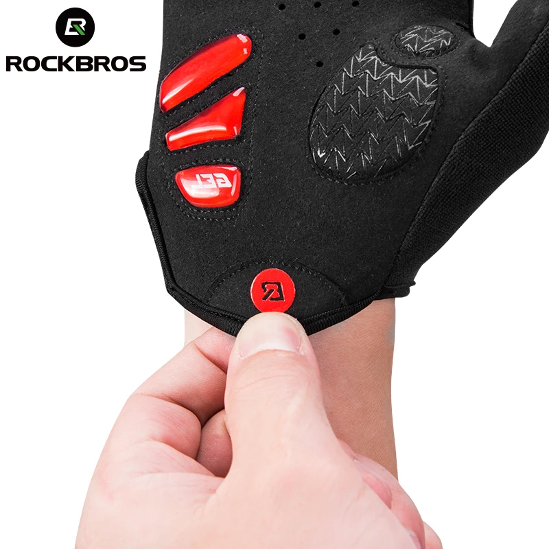 ROCKBROS Touch Screen Men Cycling Gloves Autumn Winter Windproof MTB Bike Bicycle Gloves GEL Pad Shockproof Full Finger Mittens