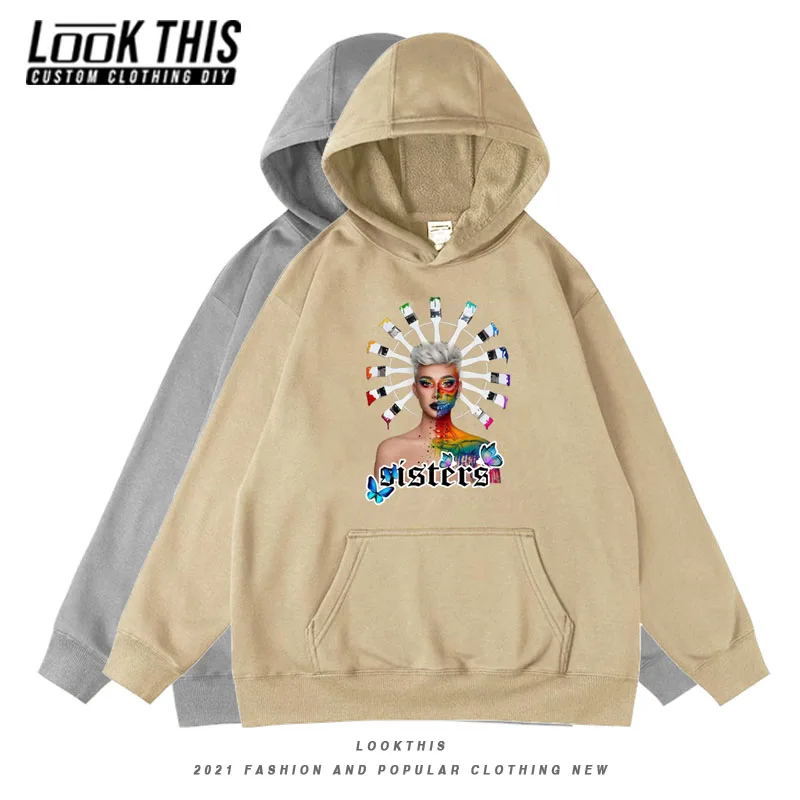 

James Charles Hot Sale Teen Sweatshirt Hoodies Top Boy Long Sleeve Y2k Butterfly Hooded Hoody Tops Mens Cool Oversized Hoodie