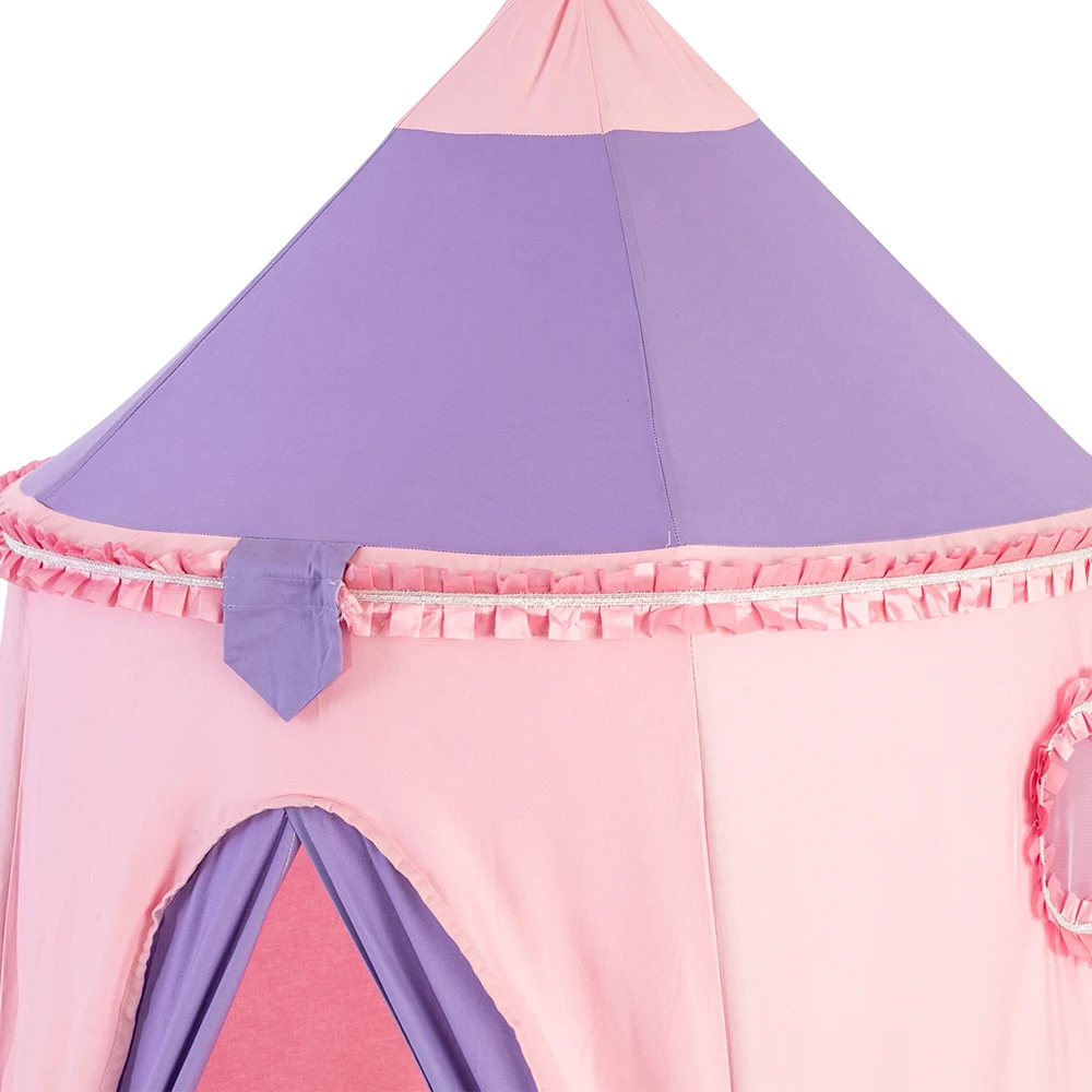 

Children Fashion Breathable Moisture-proof Wigwam Tent Cotton soft Yurt Tent With Small Colorful Flags New Arrive