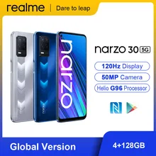 realme Narzo 30 5G Smartphone 4GB 128GB Dimensity 700 5G 6.5 90Hz Display 48MP Triple Camera 5000mAh Global Version Cell phone