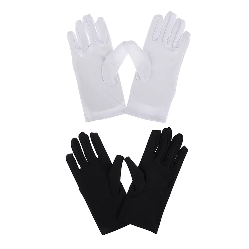 1 Pair  Functional Cotton Gloves Khan Cloth Quality Check Solid Gloves Rituals Play White Gloves
