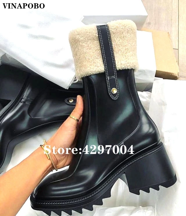 

2020 New Woman Ankle Boots Real Leather Fashion Platform Warm Fur Winter Shoes Women Casual Daily Short Boot Footwear Size 35-40