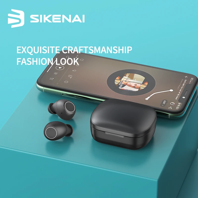 TWS-наушники Sikenai Bluetooth 5 0 IPX4 водонепроницаемые микрофон миниатюрные спортивные