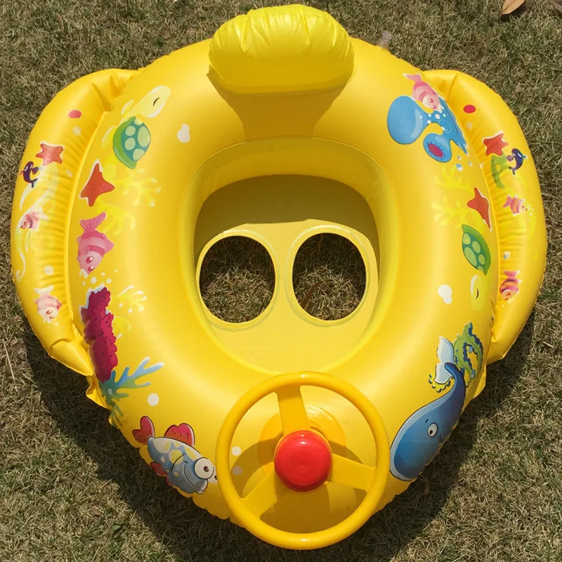 Мультяшное плавательное кольцо на руль детское надувное в форме плавающего