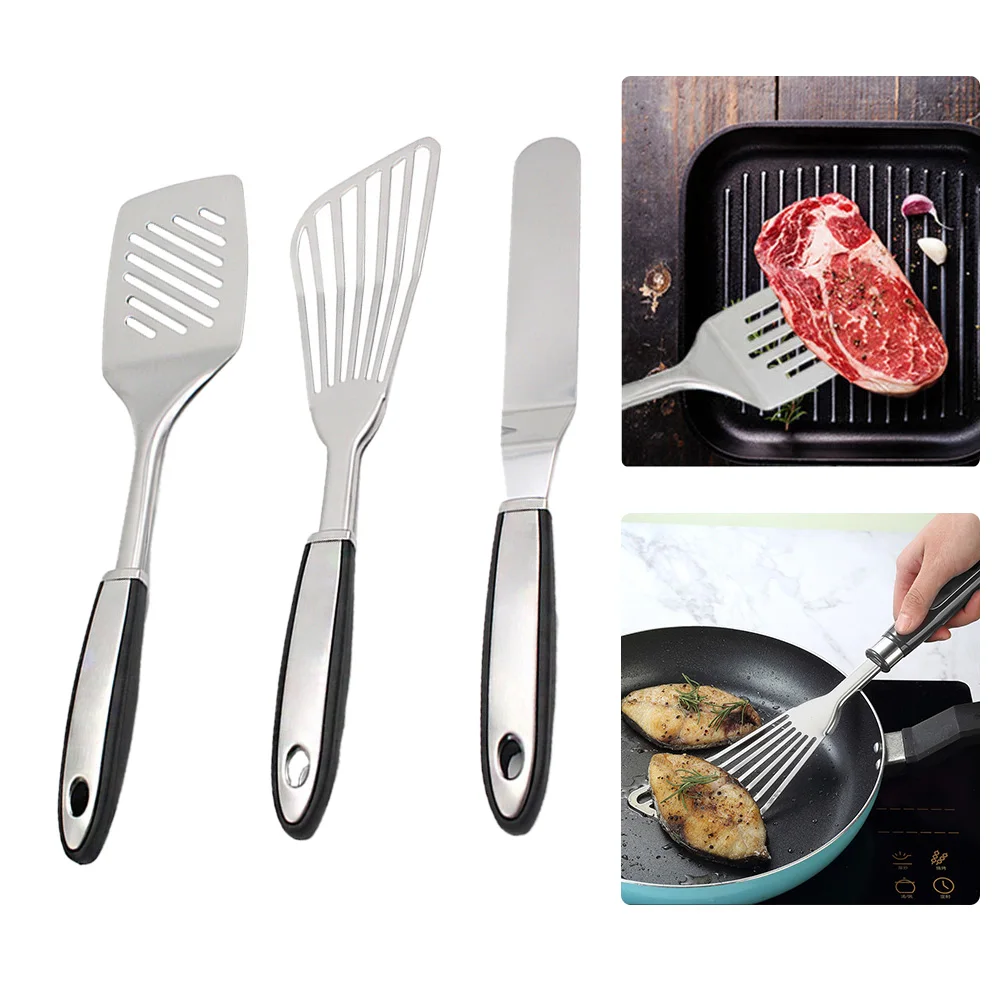 

3-Pieces Anti-Rust High Temperature Resistant Stainless Steel Turner And Fish Shovel Wear-Resistant Spatula Kitchen Utensils
