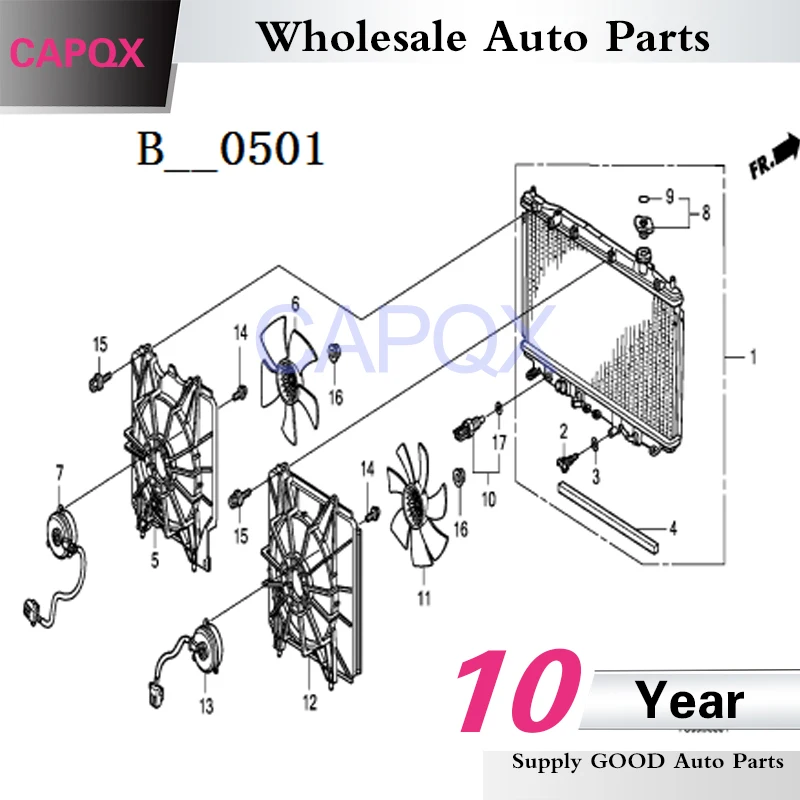Конденсаторный охлаждающий вентилятор двигателя CAPQX 38616 R40 A01 для ACCORD CP2 2008 2013 SPIRIOR