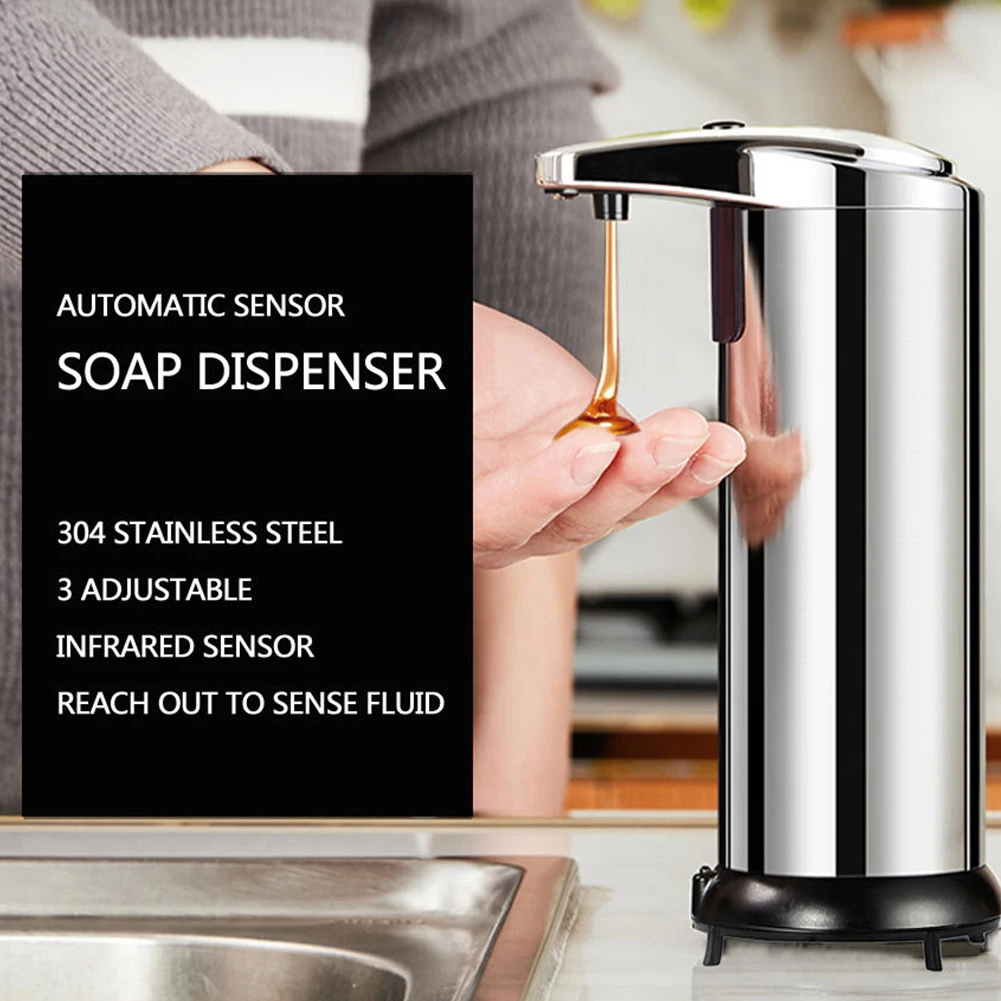 

280ml Automatic Soap Dispenser Touchless Hand Free Soap Dispenser IR Smart Sensor Soap Liquid Dispenser