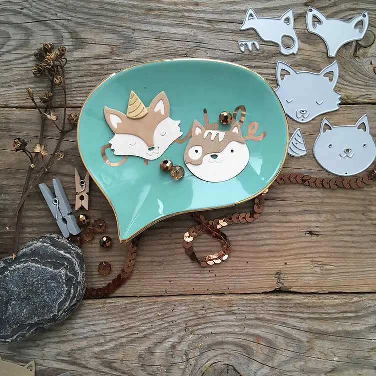 

Piggy Craft metal cutting dies cut die mold Animal head decoration Scrapbook paper craft knife mould blade punch stencils dies