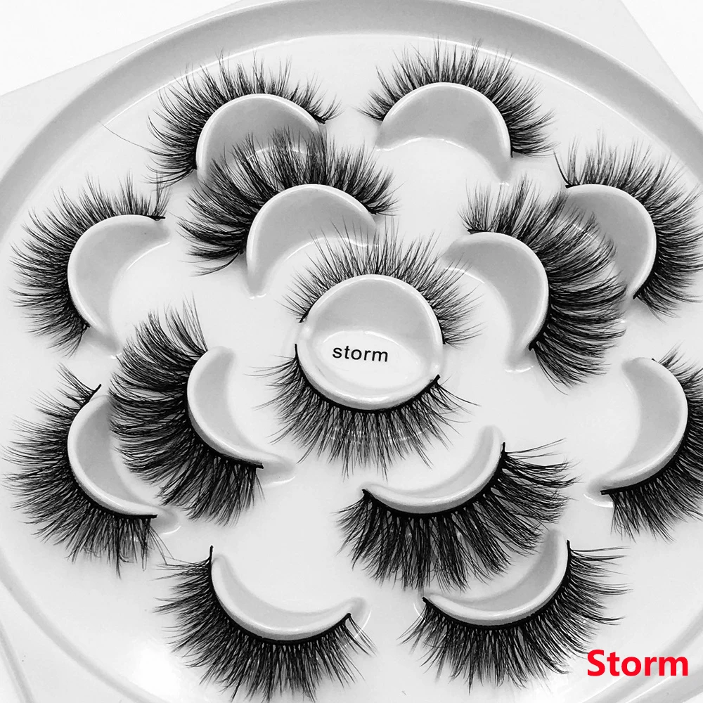 Storm 7 пар 6D норковые натуральные накладные ресницы 25 мм длинные ресницы для макияжа пушистые норковые ресницы для наращивания ресниц норковые ресницы Инструменты для красоты - Цвет: Storm
